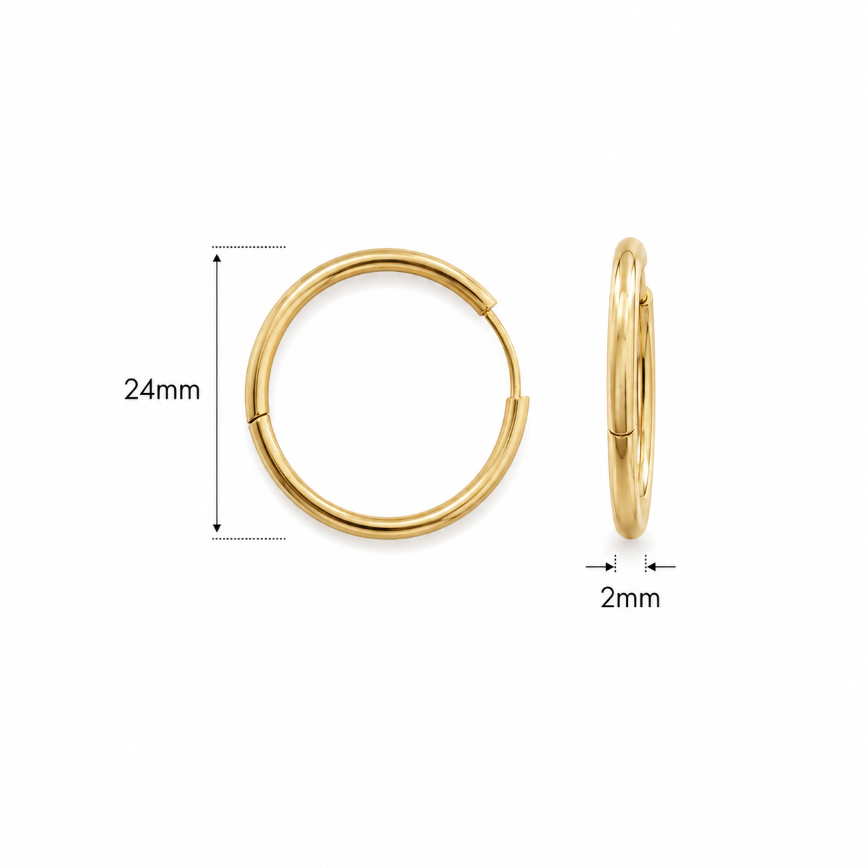 Créoles Dorées 24 mm – Élégance Affirmée