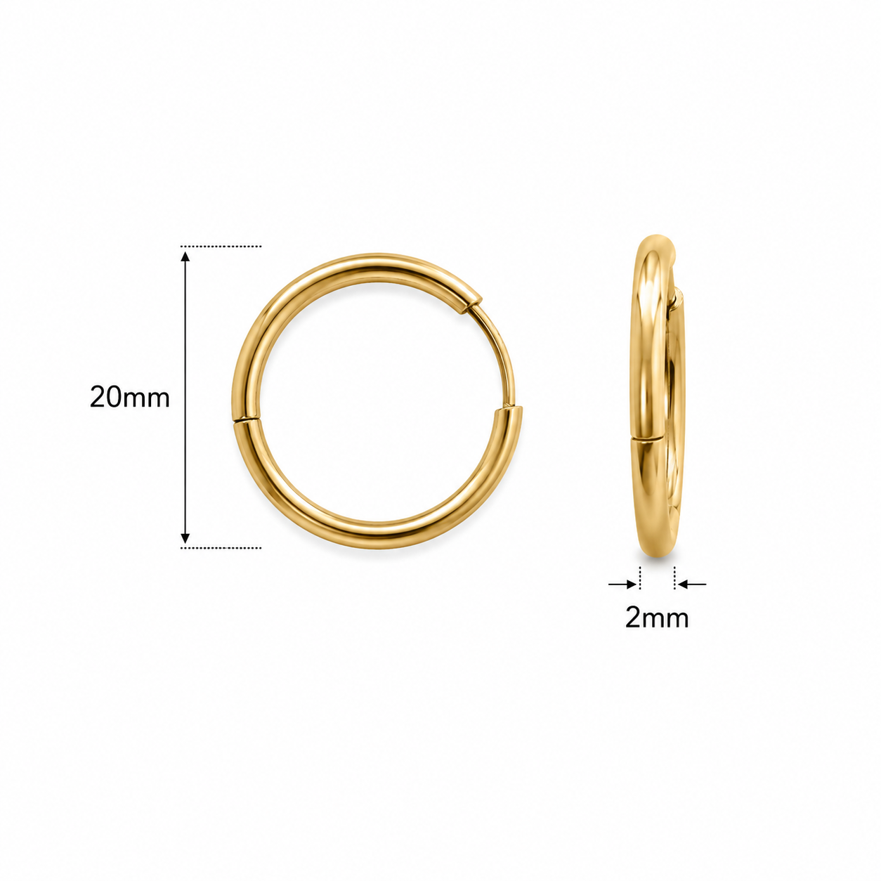 Créoles Dorées 20 mm – Légèreté et Intemporalité